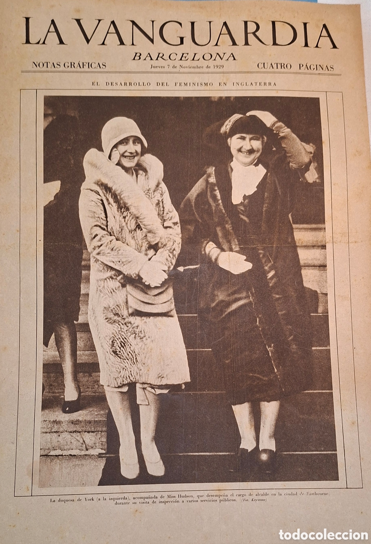 Coleccionismo de Revistas y Peri&oacute;dicos: Lote de peri&oacute;dicos originales de La Vanguardia (Noviembre 1929).