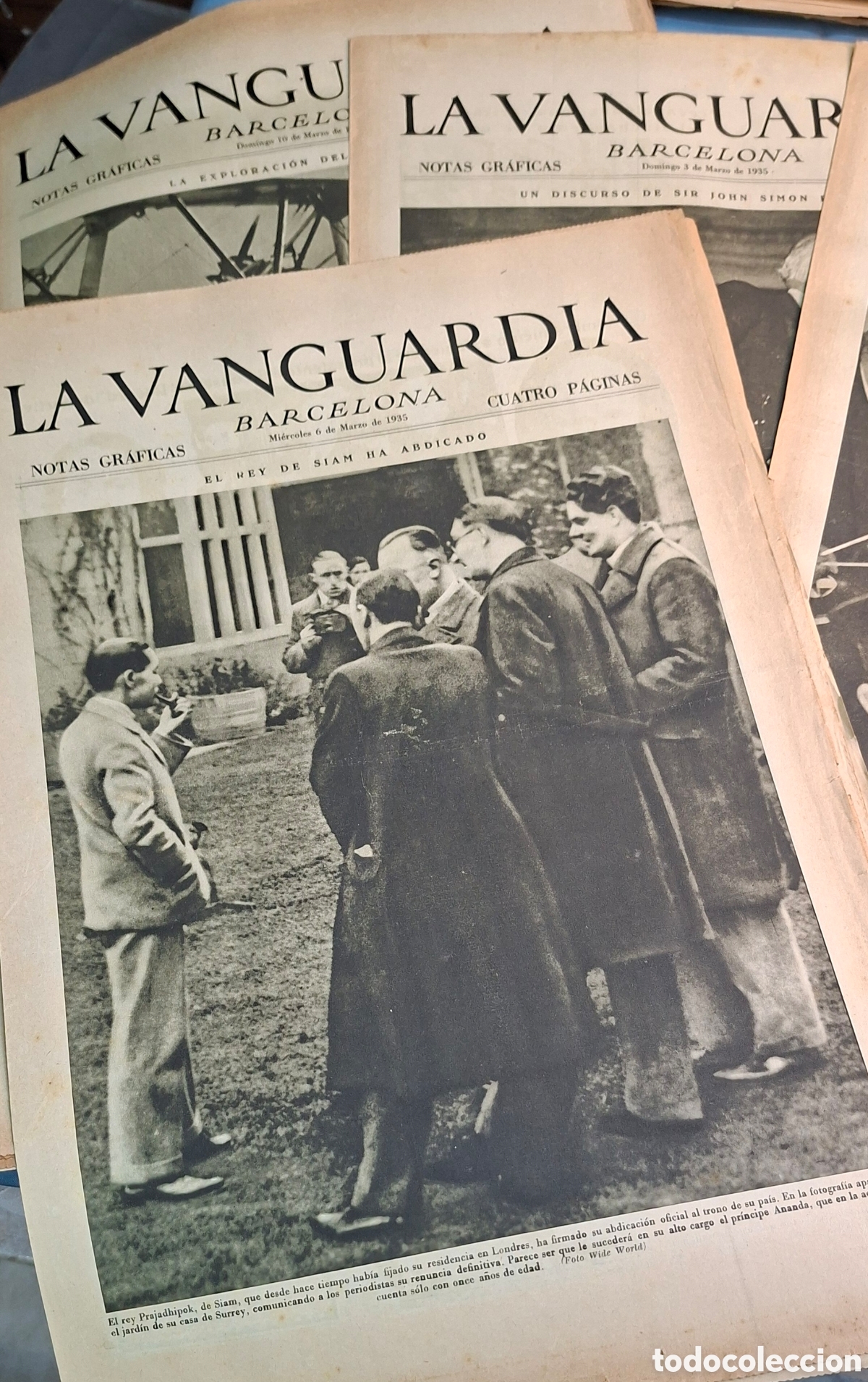 Coleccionismo de Revistas y Peri&oacute;dicos: Lote de 27 peri&oacute;dicos originales de Marzo de 1935 (La Vanguardia)