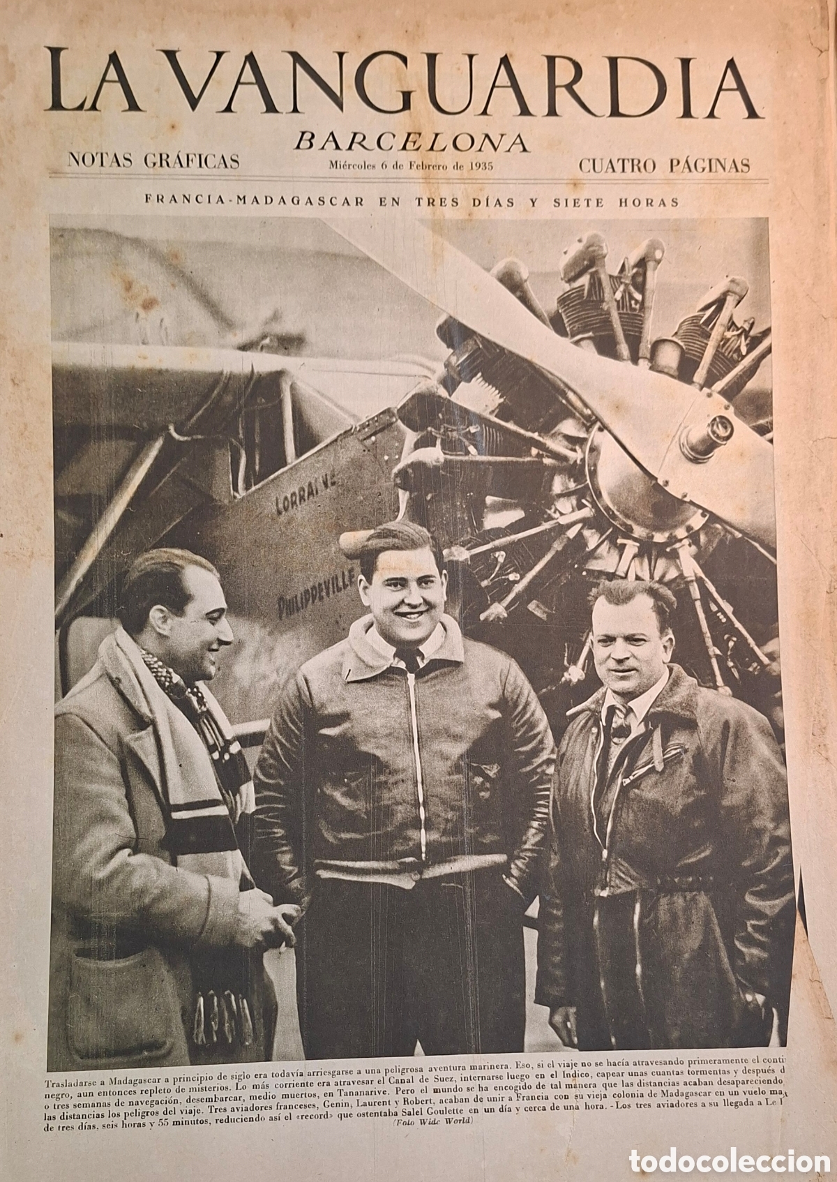 Coleccionismo de Revistas y Peri&oacute;dicos: Lote de 20 peri&oacute;dicos originales de Febrero de 1935 (La Vanguardia).