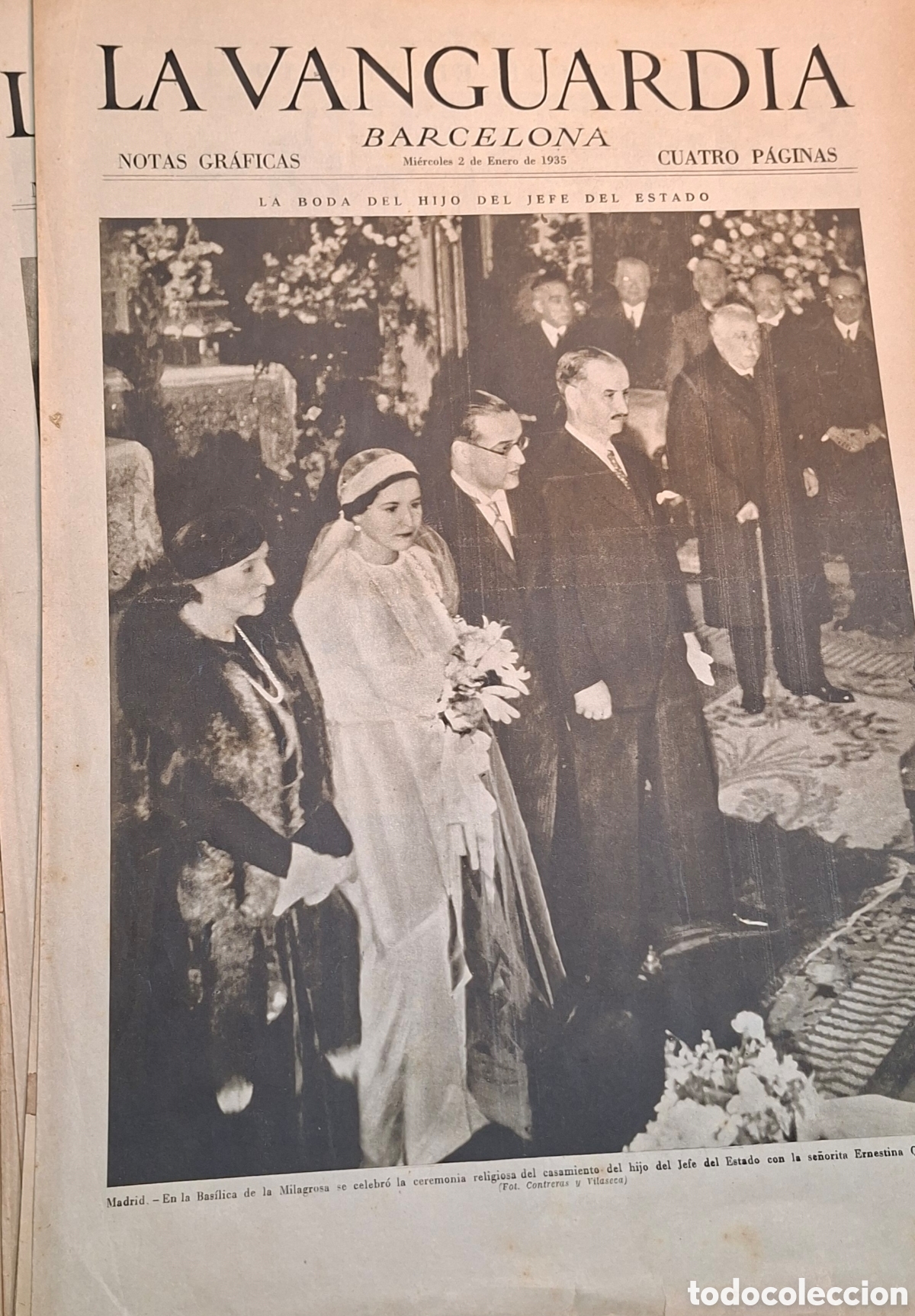 Coleccionismo de Revistas y Peri&oacute;dicos: Lote de 23 peri&oacute;dicos originales de Enero de 1935 (La Vanguardia)