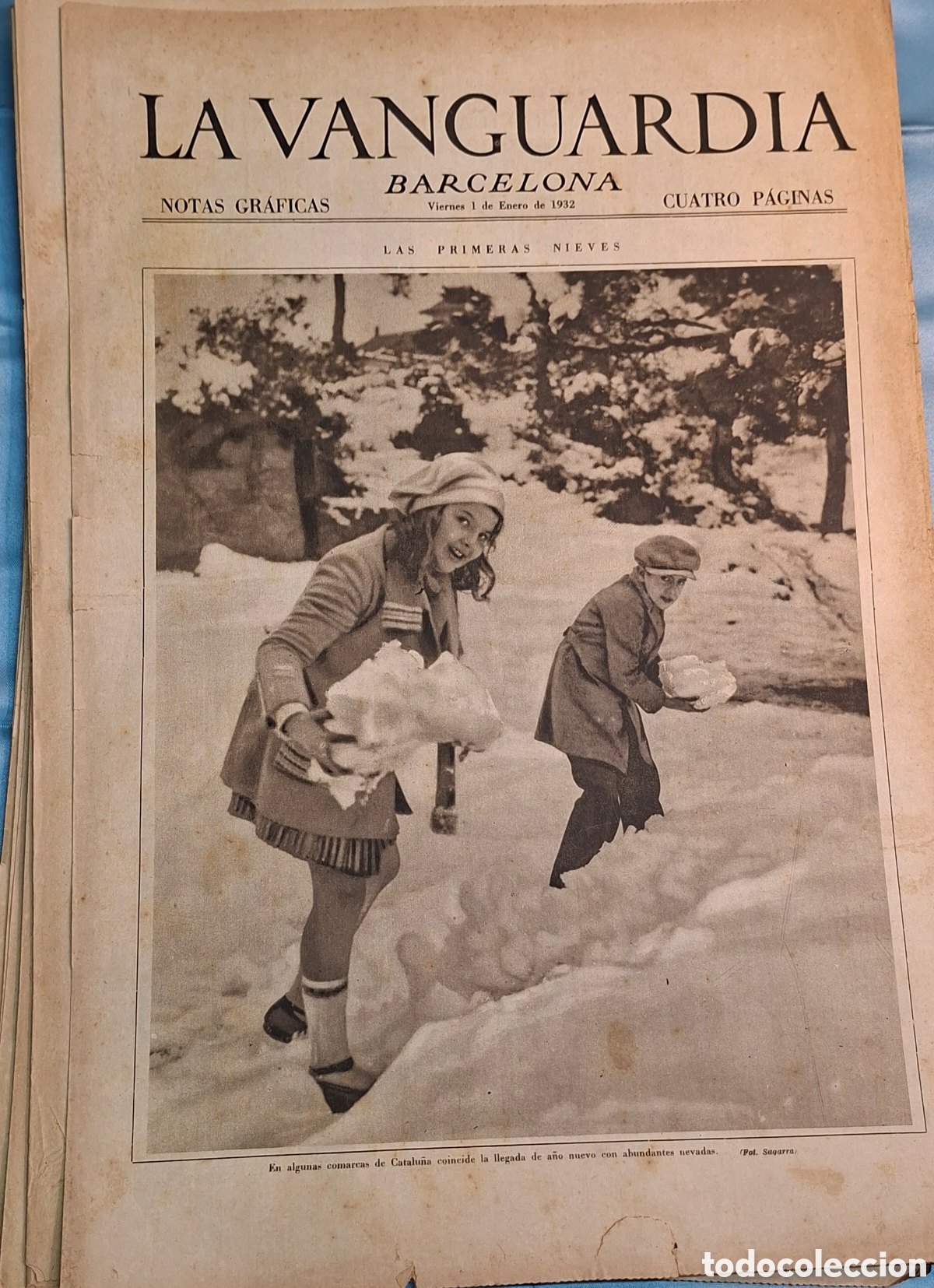 Coleccionismo de Revistas y Peri&oacute;dicos: Lote de 26 peri&oacute;dicos originales de Enero de 1932 (La Vanguardia)
