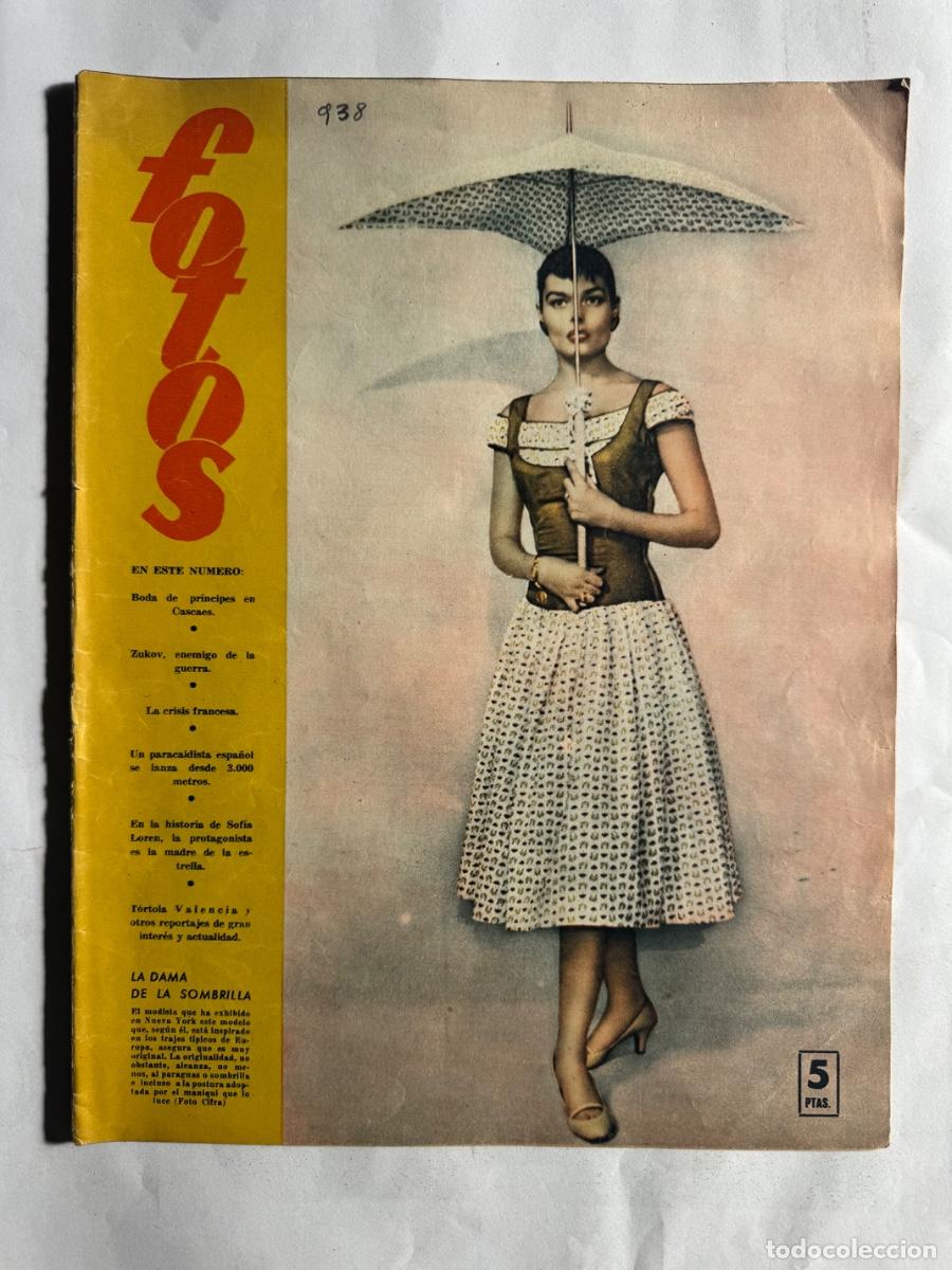Coleccionismo de revistas y peri&oacute;dicos: Revista Fotos, A&ntilde;o 1955, Zhukov, Cervantes, Sofia Loren