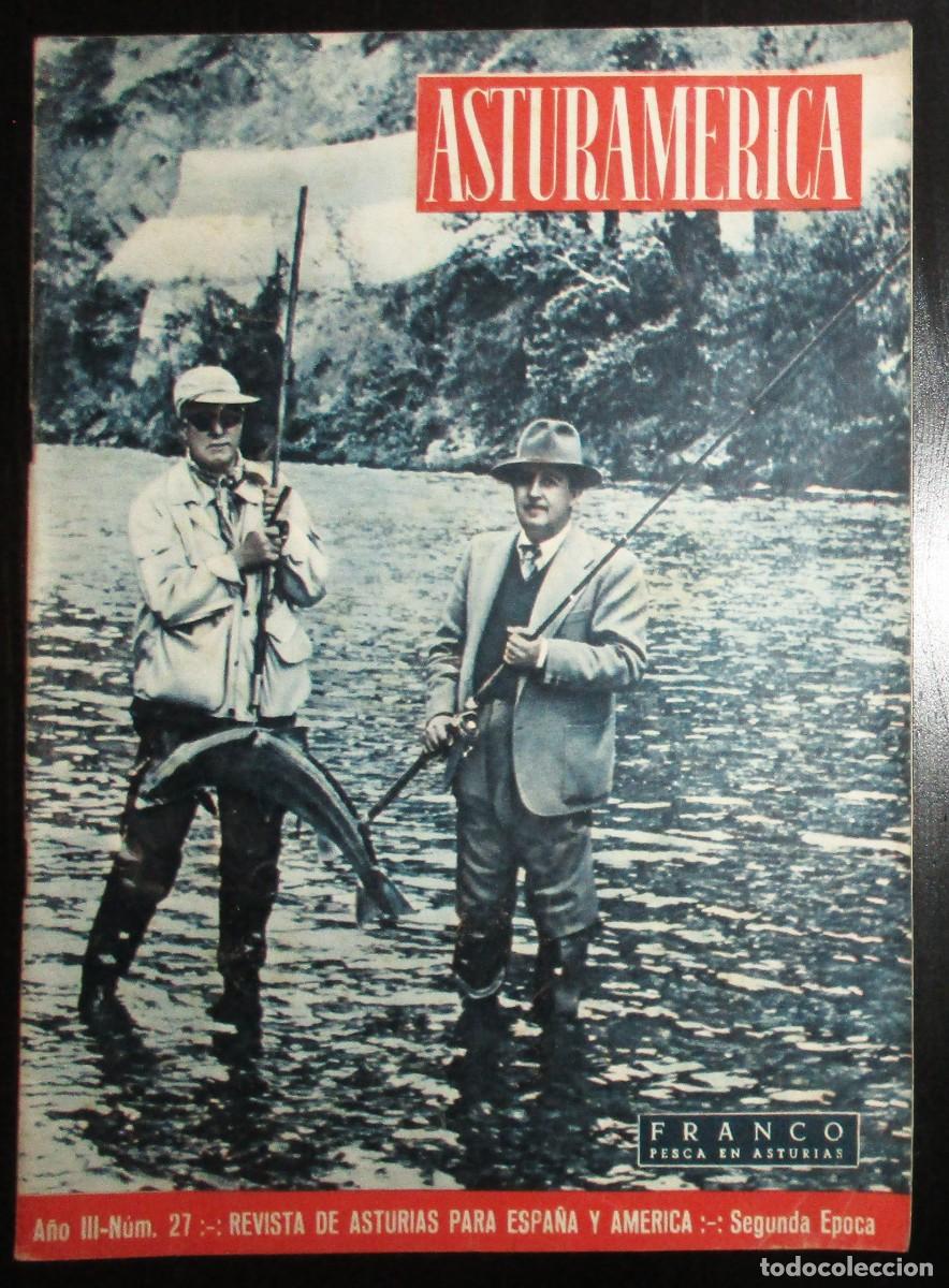 Coleccionismo de Revistas y Peri&oacute;dicos: ASTURAM&Eacute;RICA. MAYO 1956. FRANCO PESCA EN ASTURIAS. HUEVOS PINTOS. BOLLO AVIL&Eacute;S. SANTINA, ETC.
