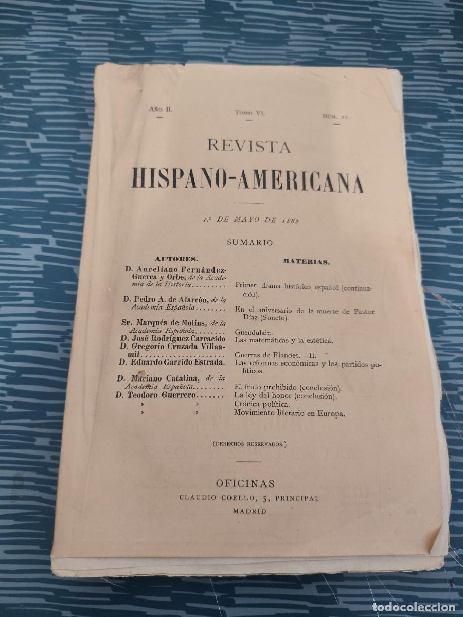 Coleccionismo de Revistas y Peri&oacute;dicos: REVISTA HISPANO-AMERICANA,A&Ntilde;O II,TOMO VI,NUM.21, 1 MAYO 1882,VER SUMARIO, INTONSO.