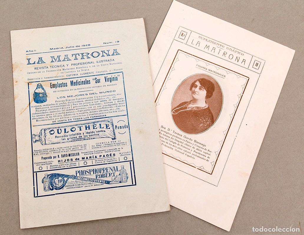 Coleccionismo de Revistas y Peri&oacute;dicos: LA MATRONA - REVISTA T&Eacute;CNICA Y PROFESIONAL - 1928 - A&Ntilde;O II NUM. 19 + SUPLEMENTO GR&Aacute;FICO