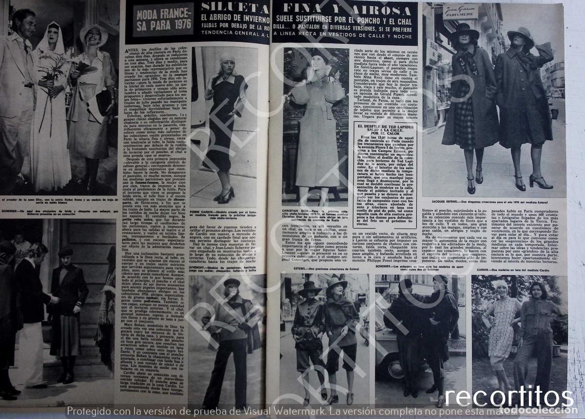 Coleccionismo de Revistas y Peri&oacute;dicos: moda francesa 1975 76 dior shcherrer sydne rome pierre cardin esterel