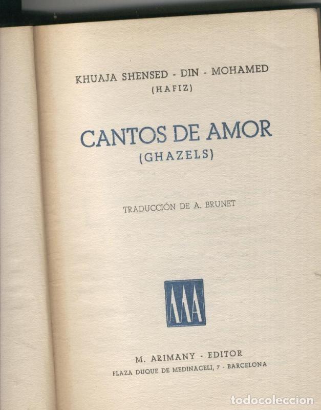 Sammeln von Zeitschriften und Zeitungen: Cantos de amor - Khuaja Shensed Din Mohamed