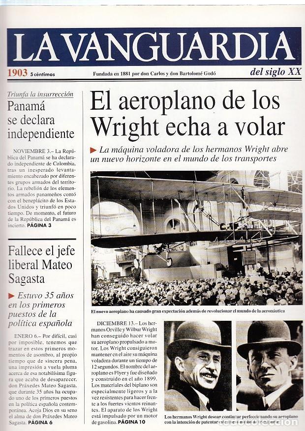 Sammeln von Zeitschriften und Zeitungen: LA VANGUARDIA a&ntilde;o 1903. El aeroplano de los Wroght echa a volar - Varios