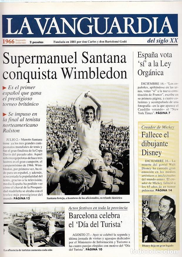 Sammeln von Zeitschriften und Zeitungen: LA VANGUARDIA a&ntilde;o 1966 segundo semestre. Supermanuel Santana conquista Wimbledon - Varios