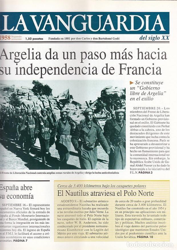 Collection Magazines and Newspapers: LA VANGUARDIA a&ntilde;o 1958 segundo semestre. Argelia da un paso mas hacia su independencia de Francia -