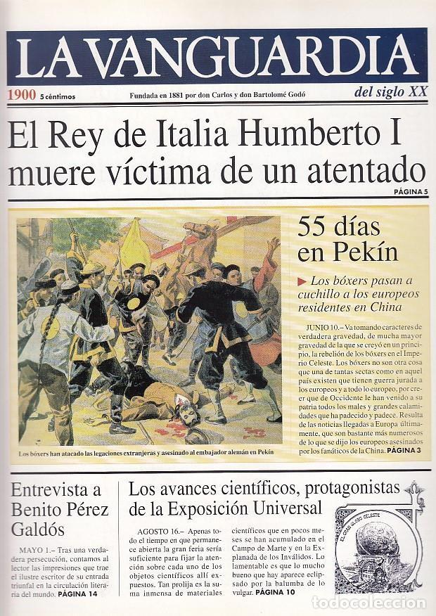 Colecionismo de Revistas e Jornais: LA VANGUARDIA a&ntilde;o 1900. El rey de Italia muere victima de una atentado - Varios
