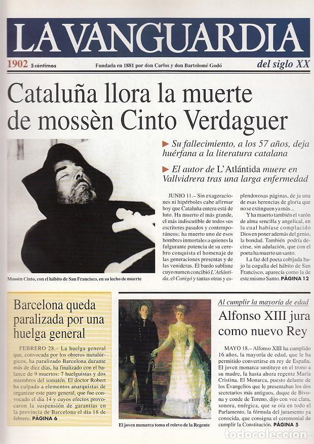 Colecionismo de Revistas e Jornais: LA VANGUARDIA a&ntilde;o 1902. Catalu&ntilde;a llora la muerte de Cinto Verdaguer - Varios