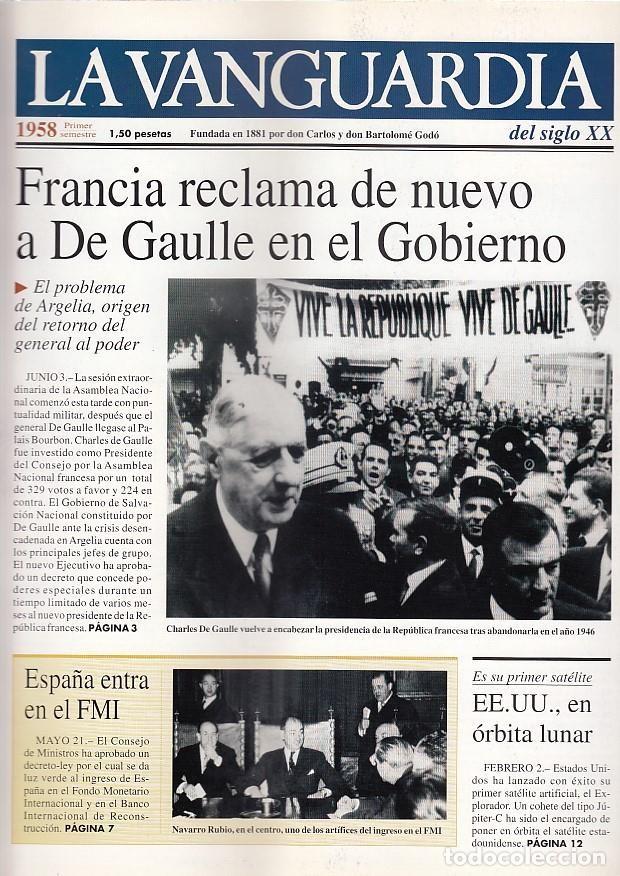 Colecionismo de Revistas e Jornais: LA VANGUARDIA a&ntilde;o 1958 primer semestre. Francia reclama de nuevo a De Gaulle en el Gobierno - Varios