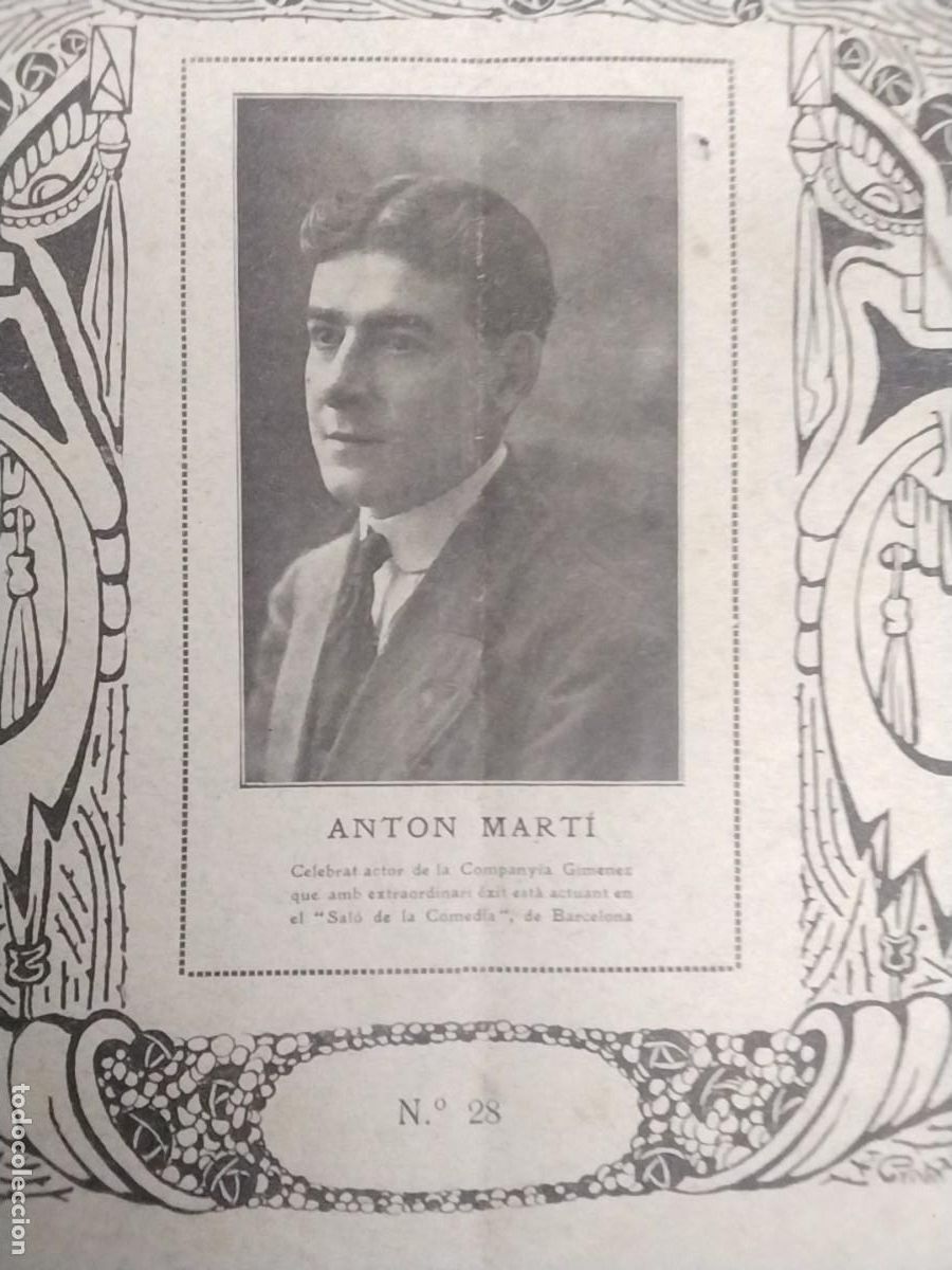 Coleccionismo de Revistas y Peri&oacute;dicos: ANTON MARTI ACTOR COMPA&Ntilde;IA GIMENEZ SALO DE LA COMEDIA BARCELONA REVISTA A&Ntilde;O 1916