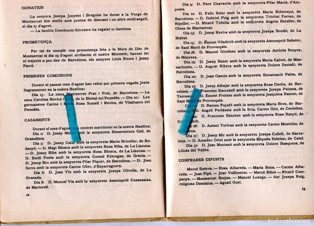 Collectionnisme de Revues et Journaux: ANY 1933 CASAMENTS A MONTSERRAT DE GRANOLLERS LA LLACUNA GRANADA MARTORELL AMPOSTA RIPOLLET BISBAL
