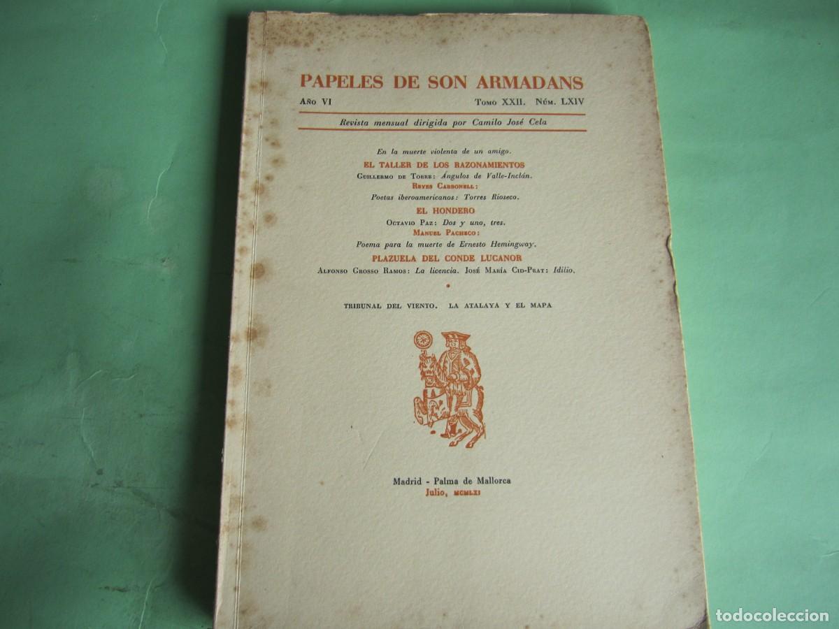 Coleccionismo de Revistas y Peri&oacute;dicos: PAPELES DE SON ARMADANS -C J CELA - P. MALLORCAJULIO 1961-A&Ntilde;OVI-NUM LXIV -NUMERADO- NOMBRE SUSCRIPT