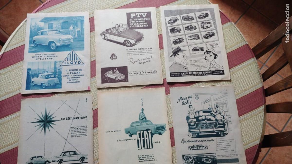 Coleccionismo de Revistas y Peri&oacute;dicos: LLOYD.-PTV.-RENAULT.-SEAT.-COCHES.-PUBLICIDADES DE REVISTA.-A&Ntilde;OS 50-60.