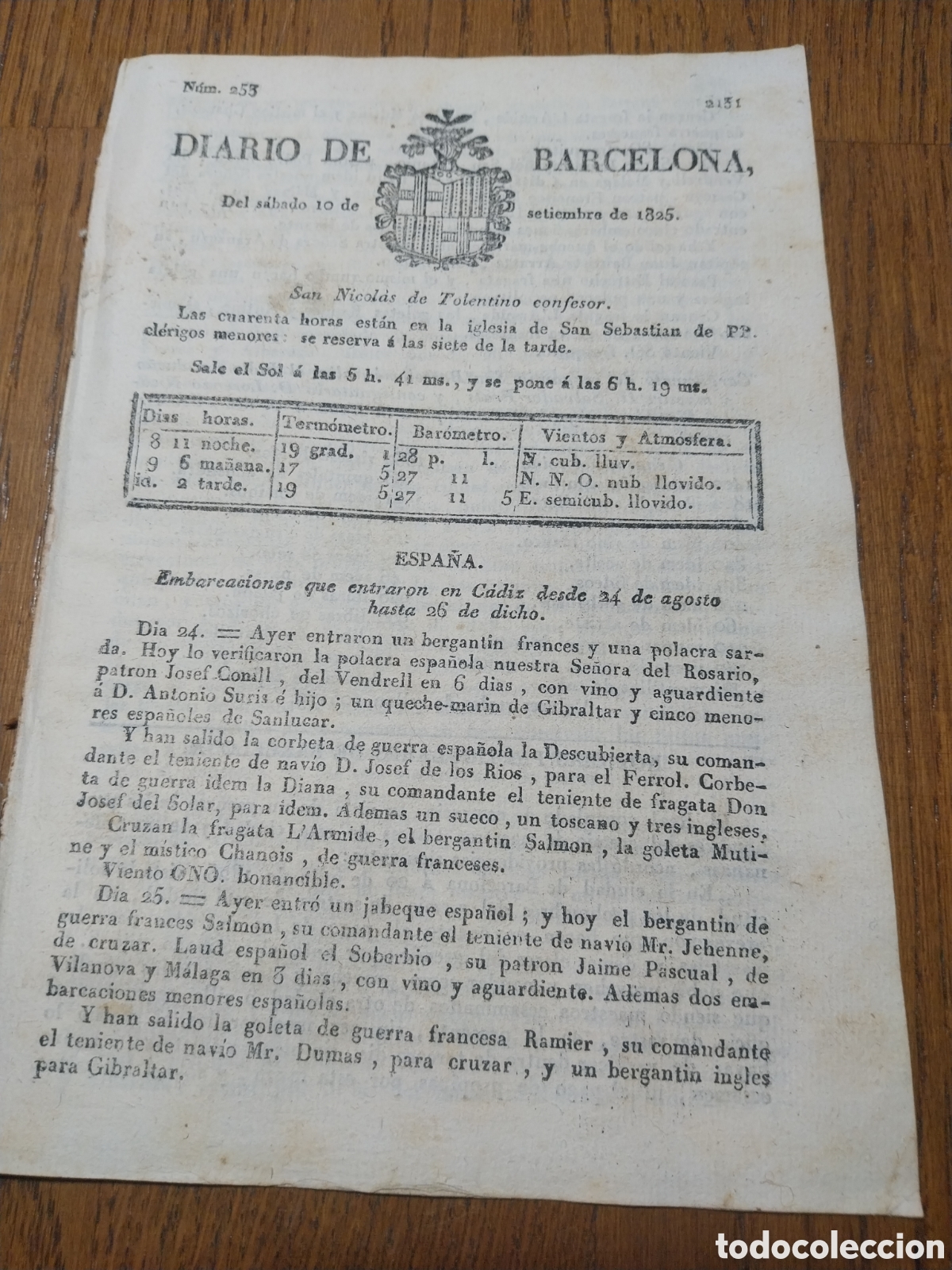 Coleccionismo de Revistas y Peri&oacute;dicos: DIARIO 1825 RECURSO DEL GREMIO DE SASTRES DE BARCELONA