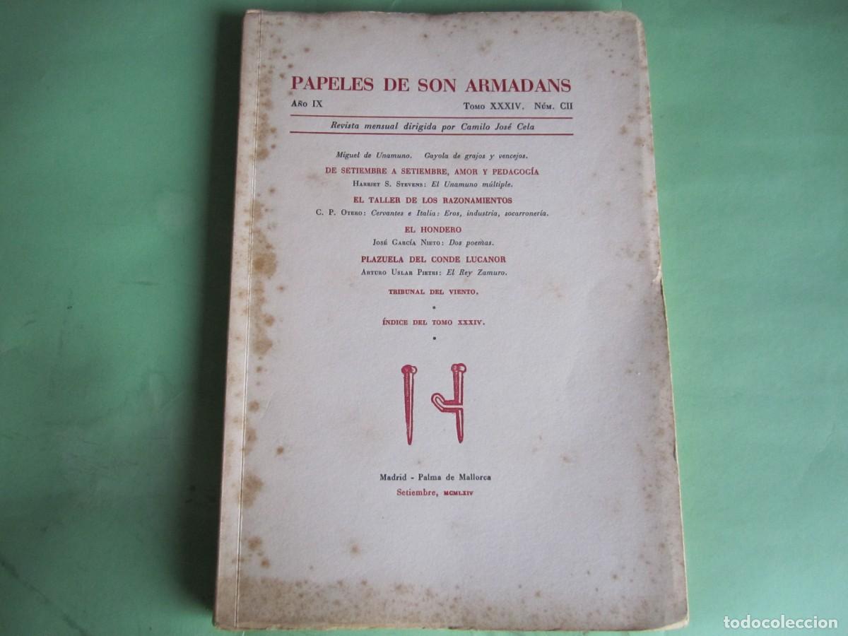 Coleccionismo de Revistas y Peri&oacute;dicos: PAPELES DE SON ARMADANS -C J CELA - P. MALLORCA SETIEM 1964-A&Ntilde;OIX-NUM CII -NUMERADO- NOMBRE SUSCRIPT