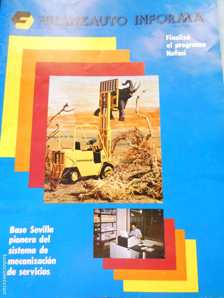 Coleccionismo de Revistas y Peri&oacute;dicos: REVISTA FINANZAUTO INFORMA CATERPILLAR. SEPTIEMBRE 1976 CARRETILLA NAFASI SEVILLA 150GR