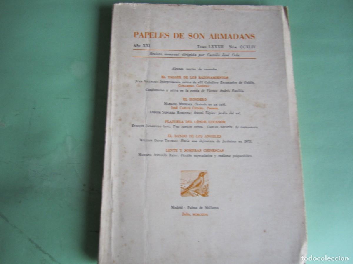 Sammeln von Zeitschriften und Zeitungen: PAPELES DE SON ARMADANS -C J CELA - P. MALLORCA JULIO 1976-A&Ntilde;O21-NUM 244 -NUMERADO- NOMBRE SUSCRIPT