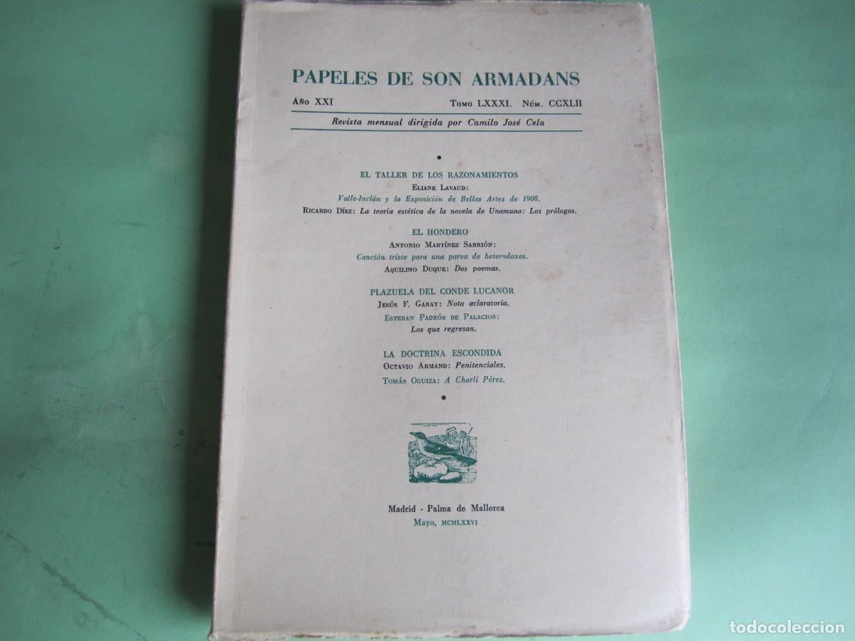 Colecionismo de Revistas e Jornais: PAPELES DE SON ARMADANS -C J CELA - P. MALLORCA MAYO1976-A&Ntilde;O21-NUM 242 -NUMERADO- NOMBRE SUSCRIPT