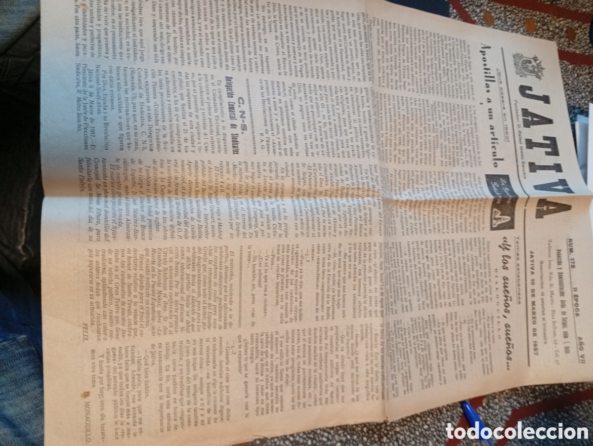 Coleccionismo de Revistas y Peri&oacute;dicos: Peri&oacute;dico J&Aacute;TIVA 1957