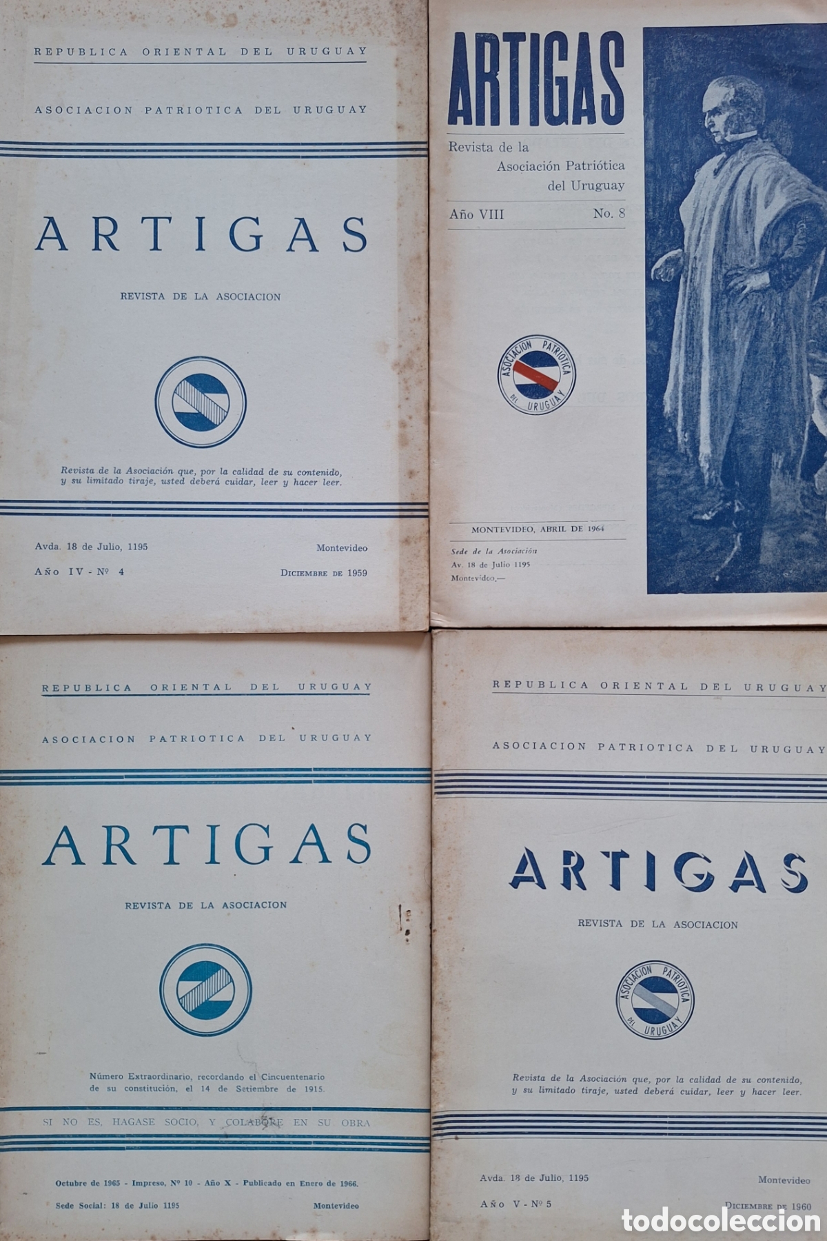 Collectionnisme de Revues et Journaux: 4 revista ARTIGAS asociaci&oacute;n patri&oacute;tica de Uruguay