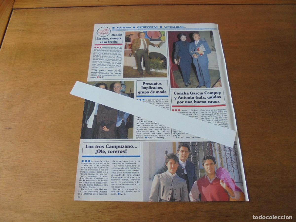 Coleccionismo de Revistas y Peri&oacute;dicos: CLIPPING 1994: PRESUNTOS IMPLICADOS. ANTONIO GALA. MANOLO ESCOBAR. LOS TRES CAMPUZANO.