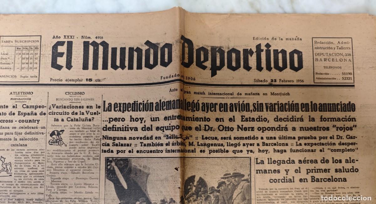 Collectionnisme de Revues et Journaux: EL MUNDO DEPORTIVO - 1936
