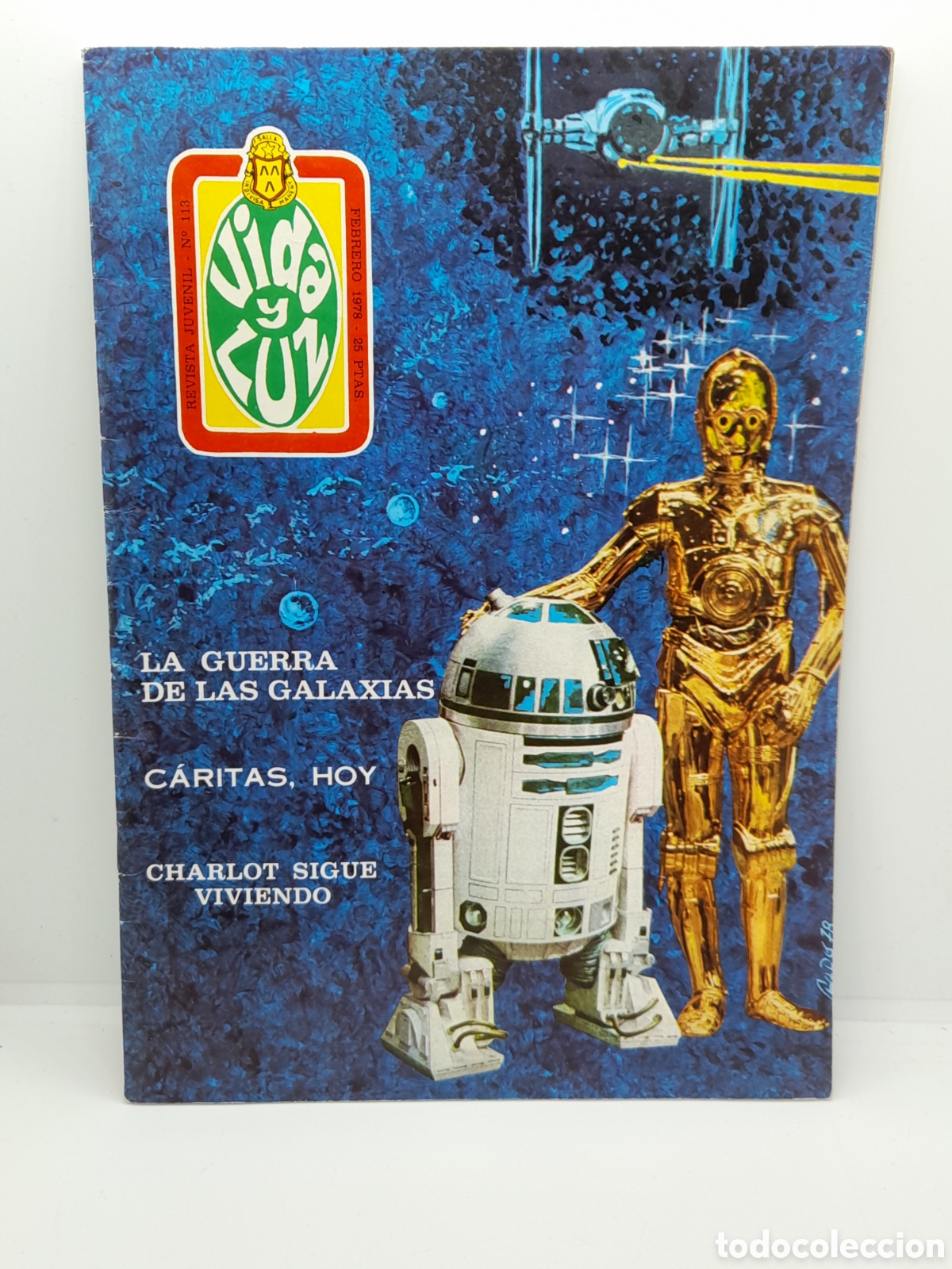 Coleccionismo de Revistas y Peri&oacute;dicos: REVISTA JUVENIL, VIDA Y LUZ. FEBRERO 1978. GUERRA DE LAS GALAXIAS. POSTER REAL SOCIEDAD