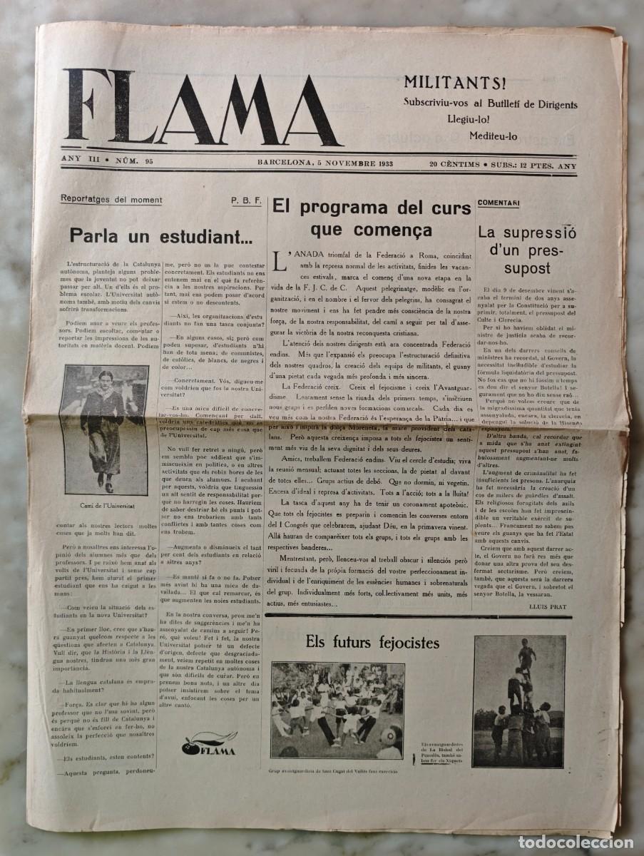Coleccionismo de Revistas y Peri&oacute;dicos: FLAMA - DIARI FEJOCISTA