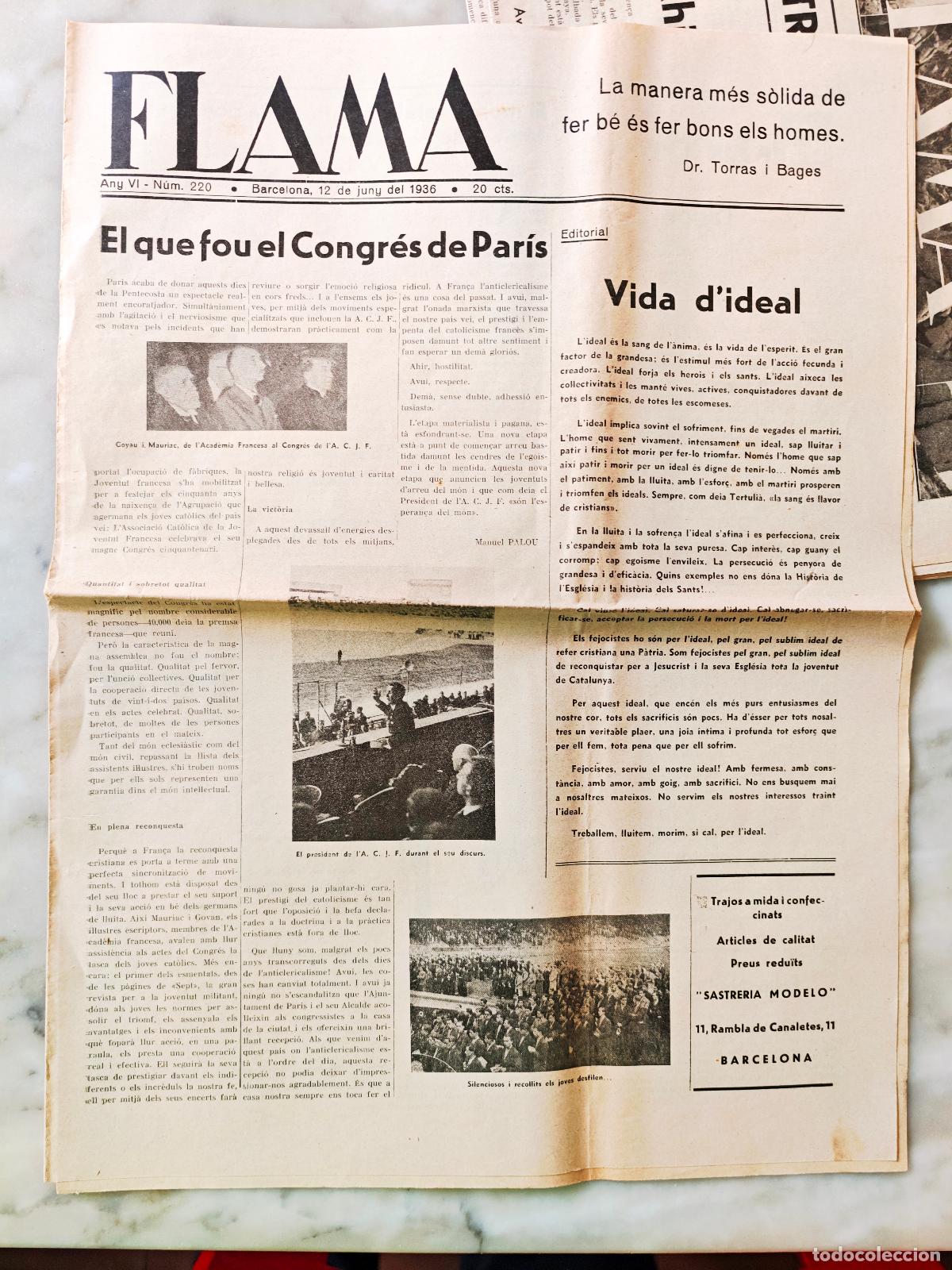 Coleccionismo de Revistas y Peri&oacute;dicos: FLAMA - DIARI FEJOCISTA