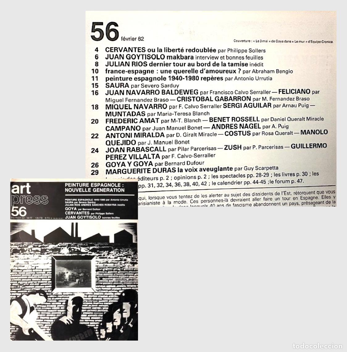 Coleccionismo de Revistas y Peri&oacute;dicos: Art Press 56 (1982) Dedicado a Espa&ntilde;a: Peinture Espagnole Nouvelle Generation (C Serraller, JM Bonet