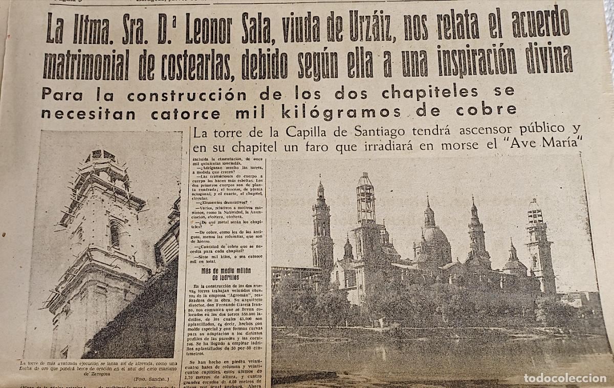 Coleccionismo de Revistas y Peri&oacute;dicos: ZARAGOZA - LAS NUEVAS TORRES DEL PILAR - AMANECER 1953 Y 1956 - VER FOTOS Y OTRAS NOTICIAS