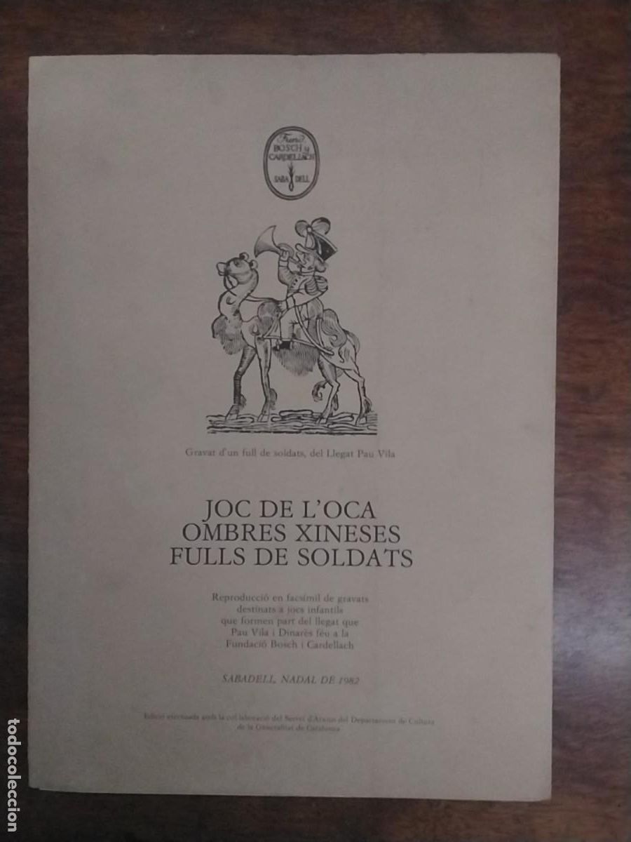 Collection Magazines and Newspapers: JOC DE L'OCA OMBRES XINESES FULLS DE SOLDATS FUNDACIO BOSCH CARDELLACH PAU VILA SABADELL 1982