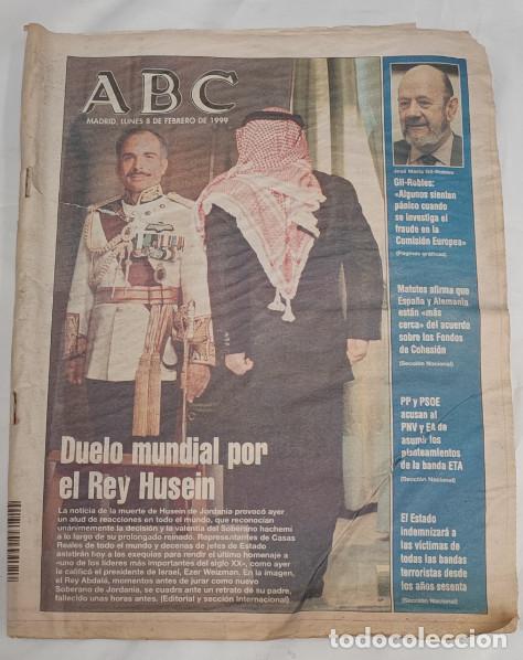 Coleccionismo de Revistas y Peri&oacute;dicos: DIARIO ABC 8 FEBRERO 1999, DUELO MUNDIAL POR REY HUSEIN