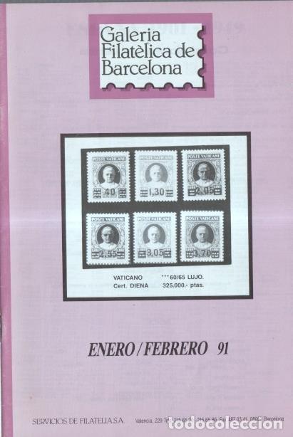 Sammeln von Zeitschriften und Zeitungen: Galeria Filatelica de Barcelona: Catalogo enero/febrero 1991 - Varios