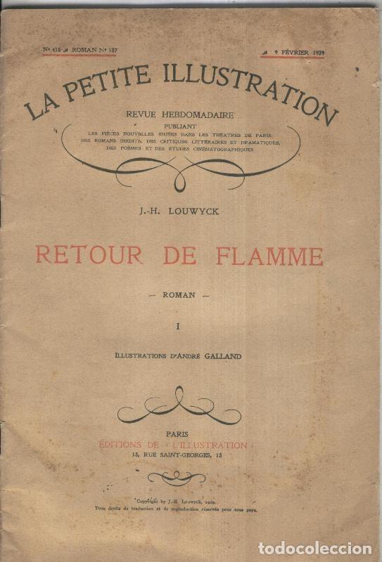 Collection Magazines and Newspapers: La petite illustration: Retour de Flamme - Roman