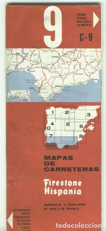 Collectionnisme de Revues et Journaux: Mapas Firestone C-9: Faro,Cadiz,Malaga,Almeria,Beja,Faro,Huelva,Sevilla,Cordoba,Jaen,Granada - Vario