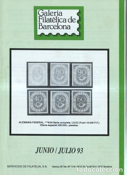 Collection Magazines and Newspapers: Galeria Filatelica de Barcelona: Catalogo junio/julio 1993 - Varios