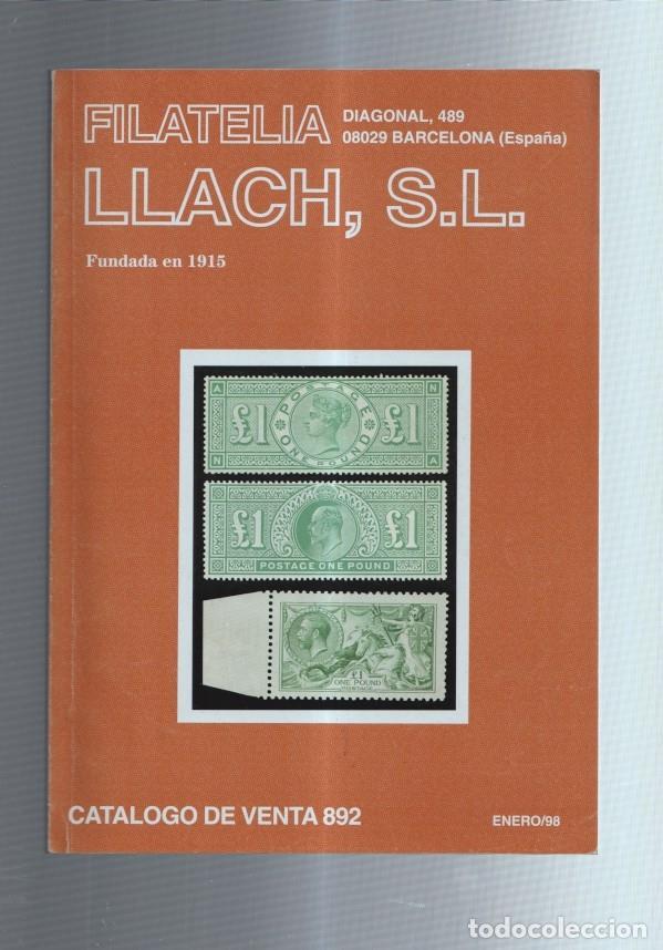 Coleccionismo de Revistas y Peri&oacute;dicos: Filatelia Llach: Catalogo de ventas nuemro 892, enero 1998 - Varios