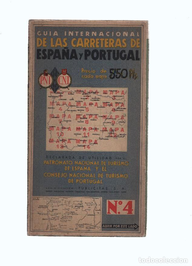 Colecionismo de Revistas e Jornais: Mapa numero 04: Guia internacional de las carreteras de Espa&ntilde;a y Portugal - Varios