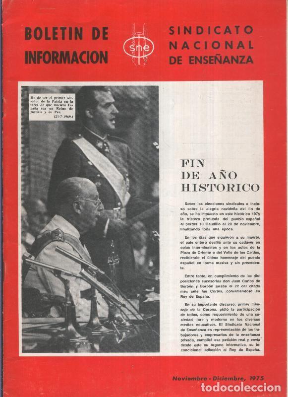 Collectionnisme de Revues et Journaux: Boletin de Informacion sindicato nacional de ense&ntilde;anza - varios