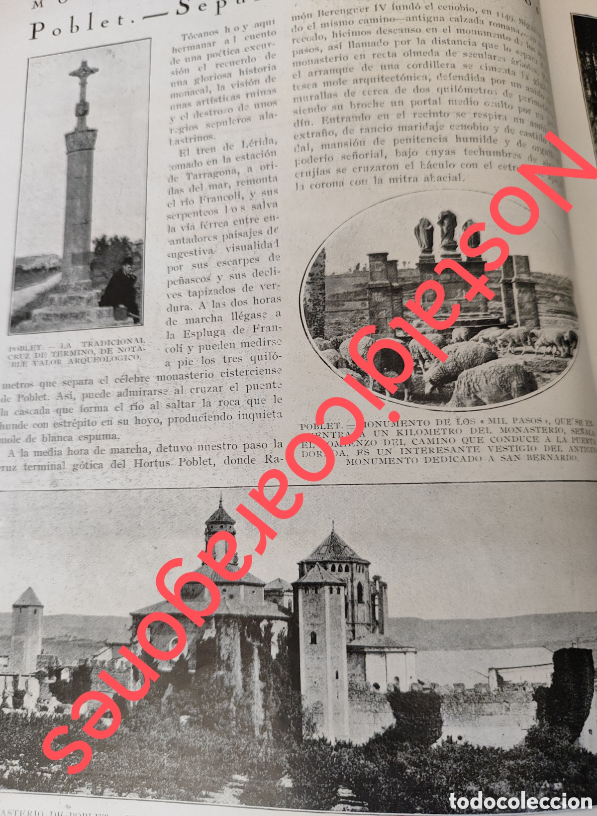 Coleccionismo de Revistas y Peri&oacute;dicos: Monasterio Poblet Tarragona relato foto revista princ siglo XX 192B