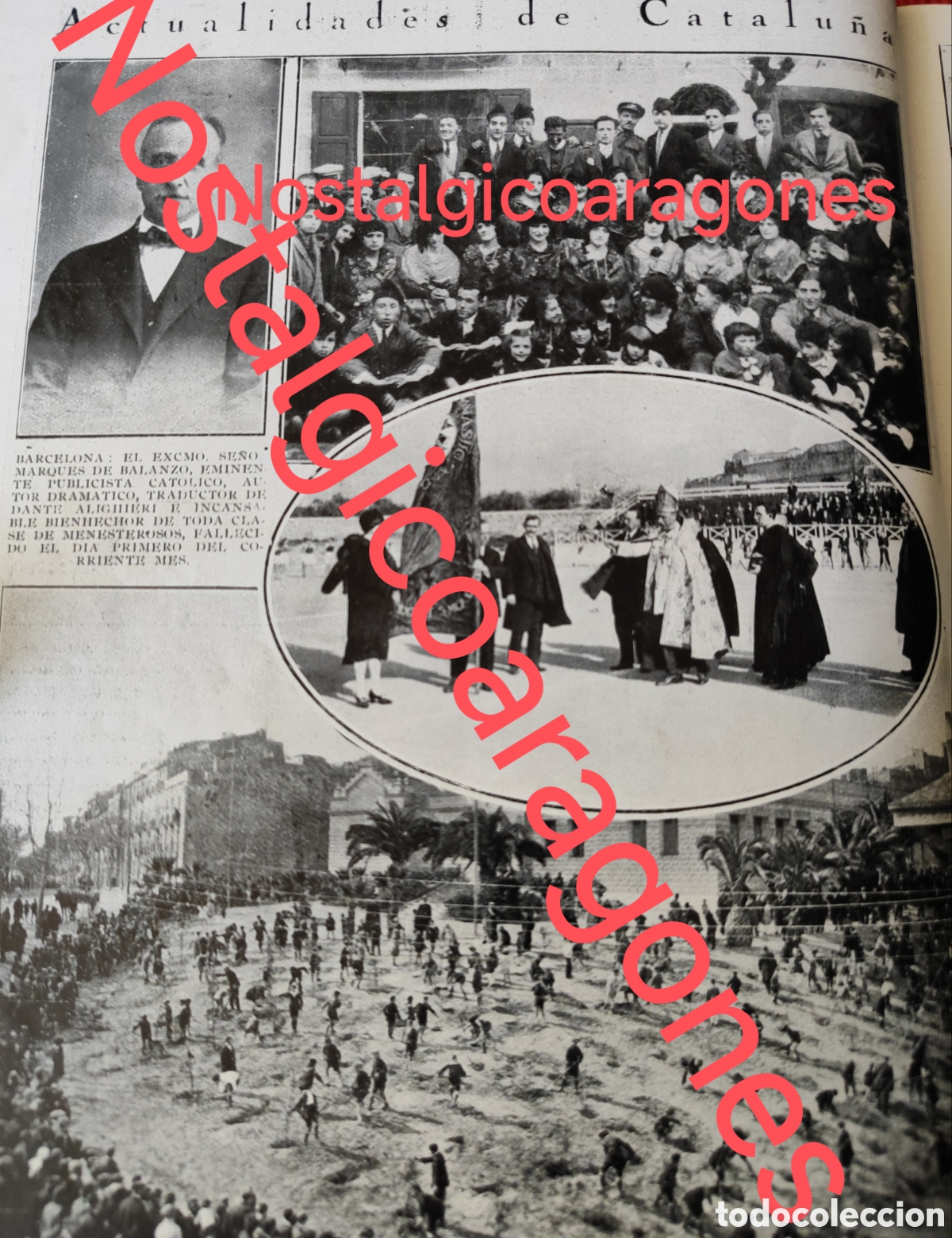 Coleccionismo de revistas y peri&oacute;dicos: Seo Urgel ball Cerda, Tarragona bandera Gimnastico,fiesta arbol foto revista princ siglo XX 192B