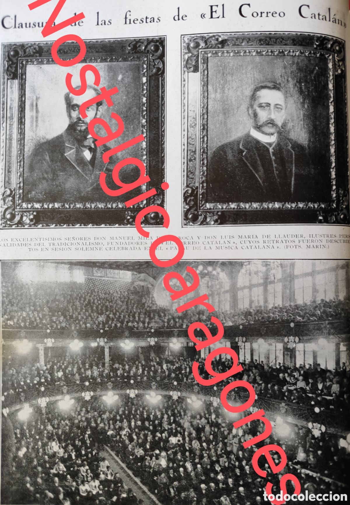 Coleccionismo de Revistas y Peri&oacute;dicos: Palau musica clausura bodas oro Correo Catal&aacute;n tradicionalista foto revista princ siglo XX 192B