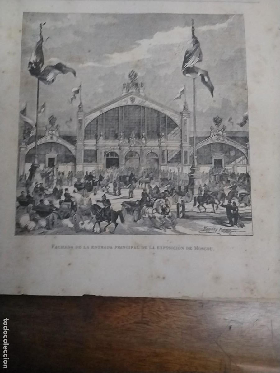Coleccionismo de revistas y peri&oacute;dicos: EXPOSICION MOSCOU PABELLON CRUZ ROJA FACHADA ENTRADA PRINCIPAL EDIFICIO REVISTA A&Ntilde;O 1882