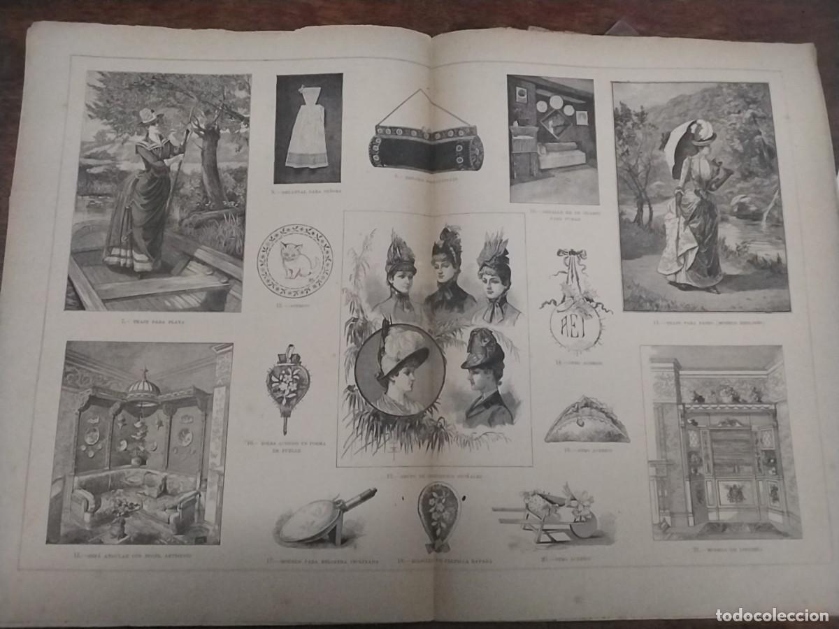 Coleccionismo de revistas y peri&oacute;dicos: EL MUNDO DE LAS DAMAS TRAJES SOMBREROS PEINADOS ACERICOS DELANTAL ESTUCHE REVISTA A&Ntilde;O 1887