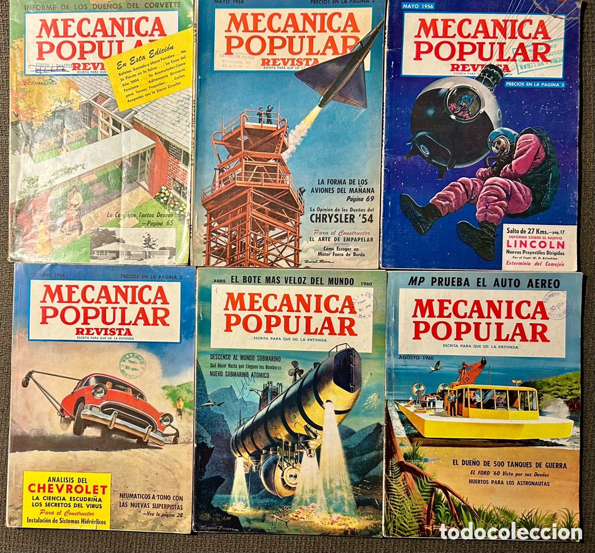 Coleccionismo de Revistas y Peri&oacute;dicos: Lote 6 revistas MECANICA POPULAR a&ntilde;os 50 5&euro; ud.